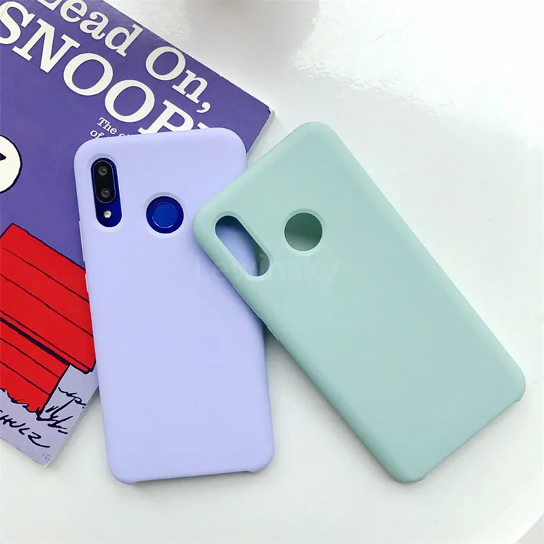Жидкий силиконовый чехол для huawei P20 P30 mate 20 lite 10 Pro P10 Nova 3 4 чехол на Honor 8X9 View 10 20 мягкий чехол для конфет