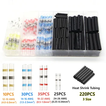 

320pcs Insulated Soldering Sleeve Seal Heat Shrink Wire Splice Wire Connector Waterproof Butt Terminals Kit Assortment AWG