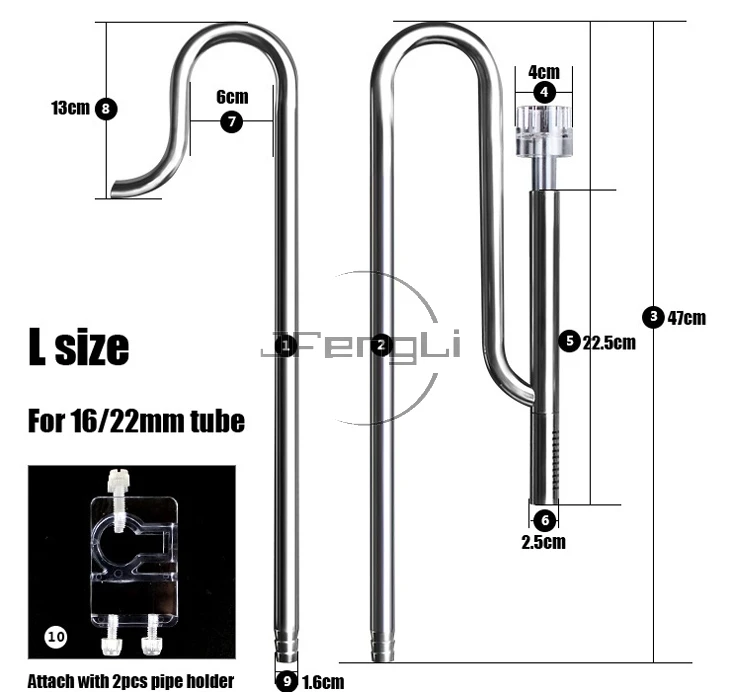 

Class1 Mirror Surface Stainless Steel Oil Film Skimmer Inflow Outflow Lily Pipe Aquarium Filiter ADA Style Fish water plant tank