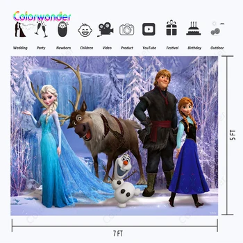 

Frozen Party Backdrops Photography Baby Shower Children Newborn Infant Birthday Photo Backgrounds For Dessert Table Decorations