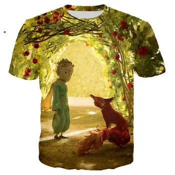 

3D Print French The Little Prince t shirt Rose tshirt Men Women Casual Streetwear hip hop clothes harajuku Tops Camiseta hombre
