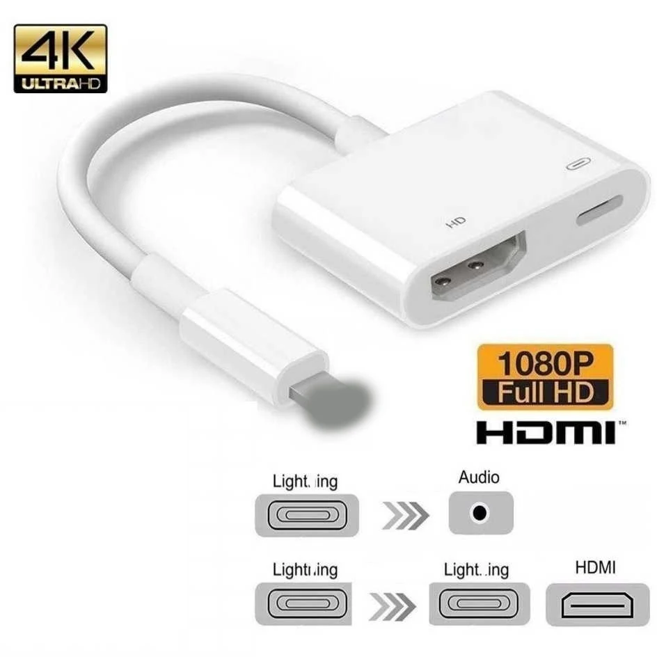 

10 pcs Tonbux 1080P HDMI Cable For Lighting Male To HDMI Female Cable HD AV Adapter Cable Support IPad Ipod IPhone IOS