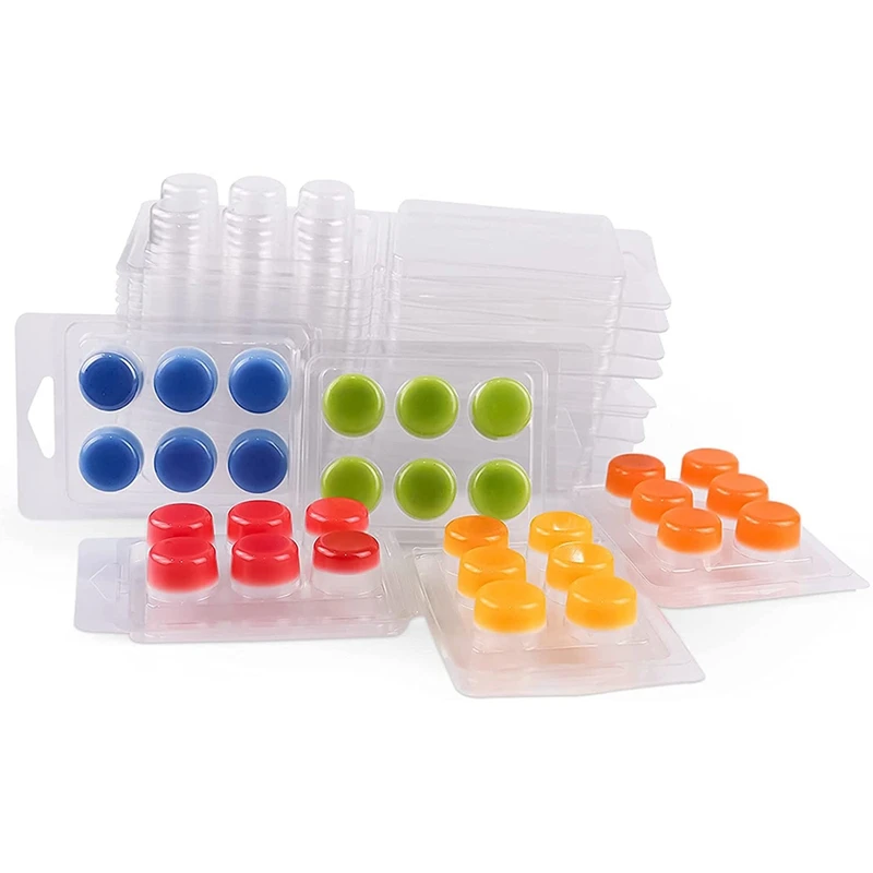 Wax Melt Molds, 50 Pack Wax Melt Containers Plastic Candle Clamshells