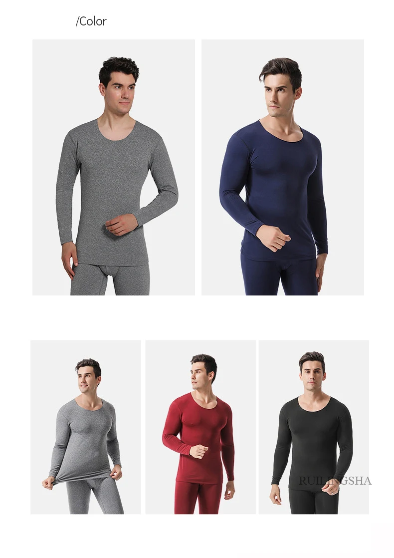 New Men Trackless Thermal Underwear Young Warm and Thickened Cotton Long John Suits long johns tesco