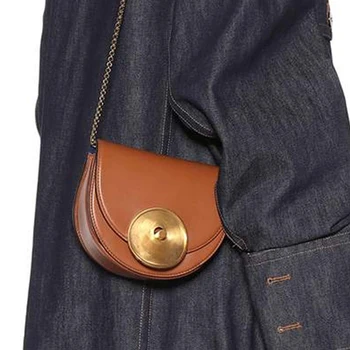 

Saddle Women's Bag Chain Solid women Shoulder Bags Casual Fashion ladies Crossbody Bags High Quality Bags For Women 2020