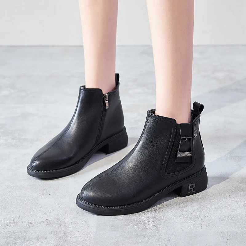 Women's boots 2021 Martin boots women's short boots autumn and winter women's shoes women's boots medium heel Chelsea boots