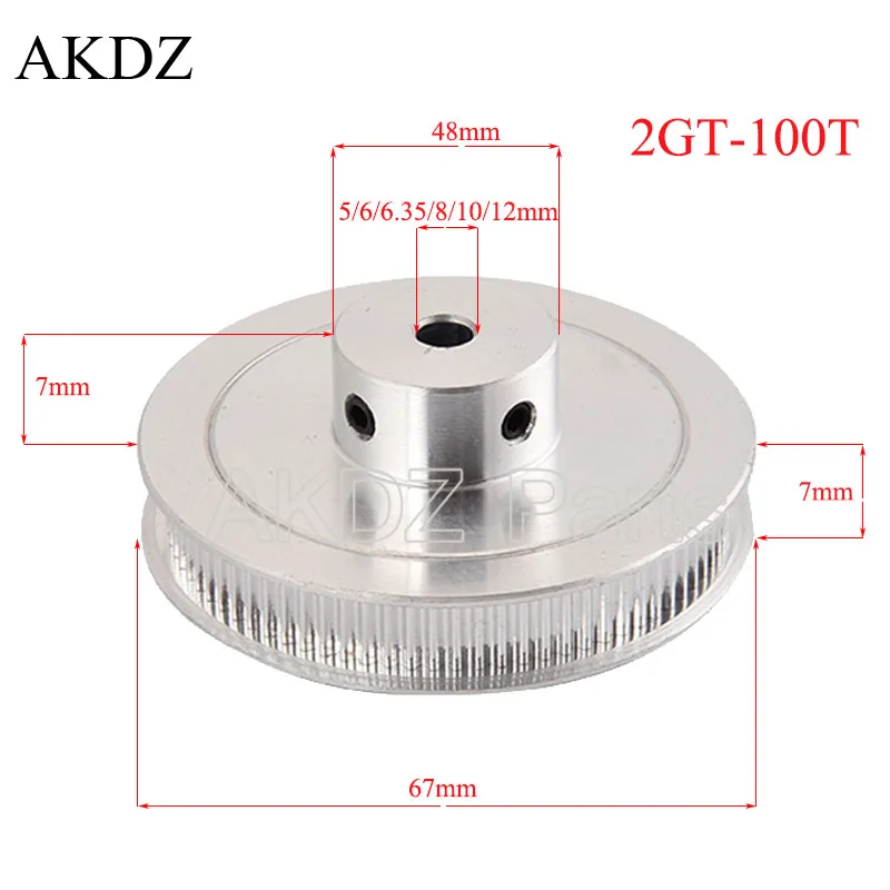 100 Teeth 2GT Timing Pulley Bore 6/6.35/8/10/12/14/15/16/19/20/22/25mm for GT2 Synchronous belt width 6/10mm 100Teeth 100T