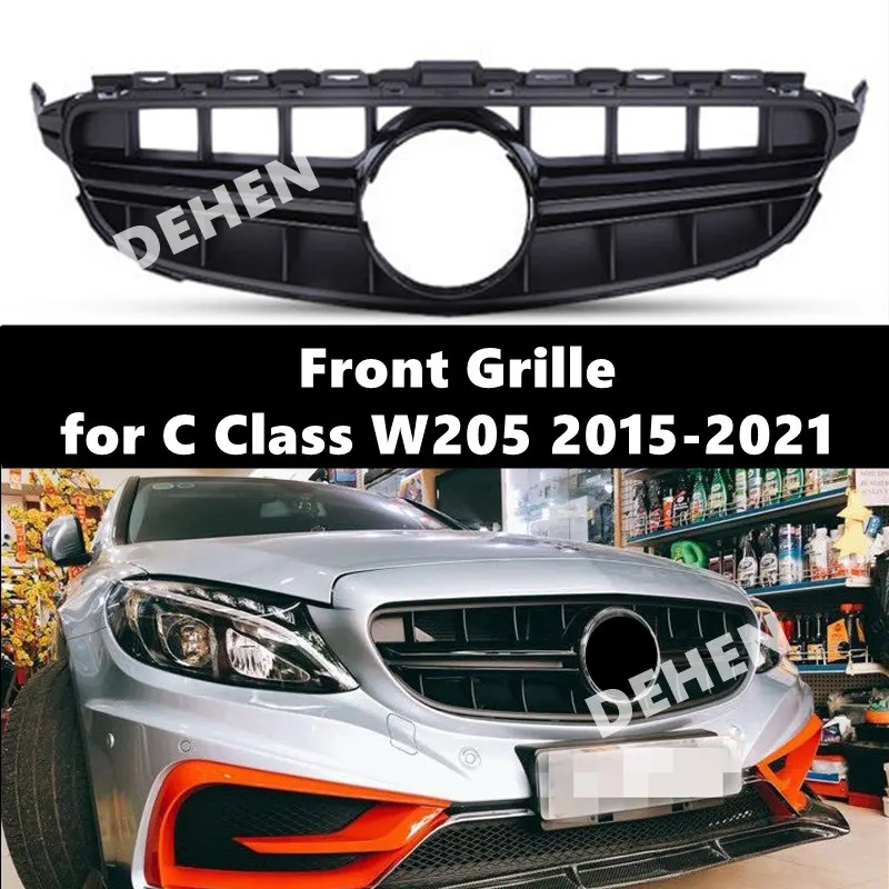 Front Grille for Mercedes Benz AMGS Style C Class W205 2015-2021 C180 C200 C250 C300 C63S without Centre Logo XC | Автомобили и