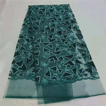 

Sequin Embroidery Lace, Nigerian Green Lace Fabrics, African Lace Fabric 2019 High quality Sequins Lace Fabric For Wedding
