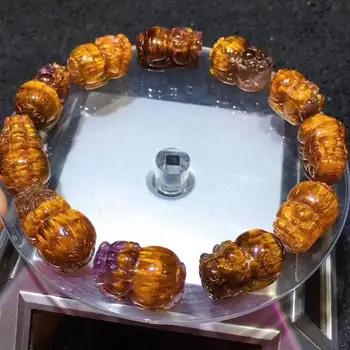 

Natural Cacoxenite Purple Rutilated Quartz Bracelet 18.6x12x10.7mm Women Men Stretch Crystal Pi Xiu Beads Certificate AAAAAA