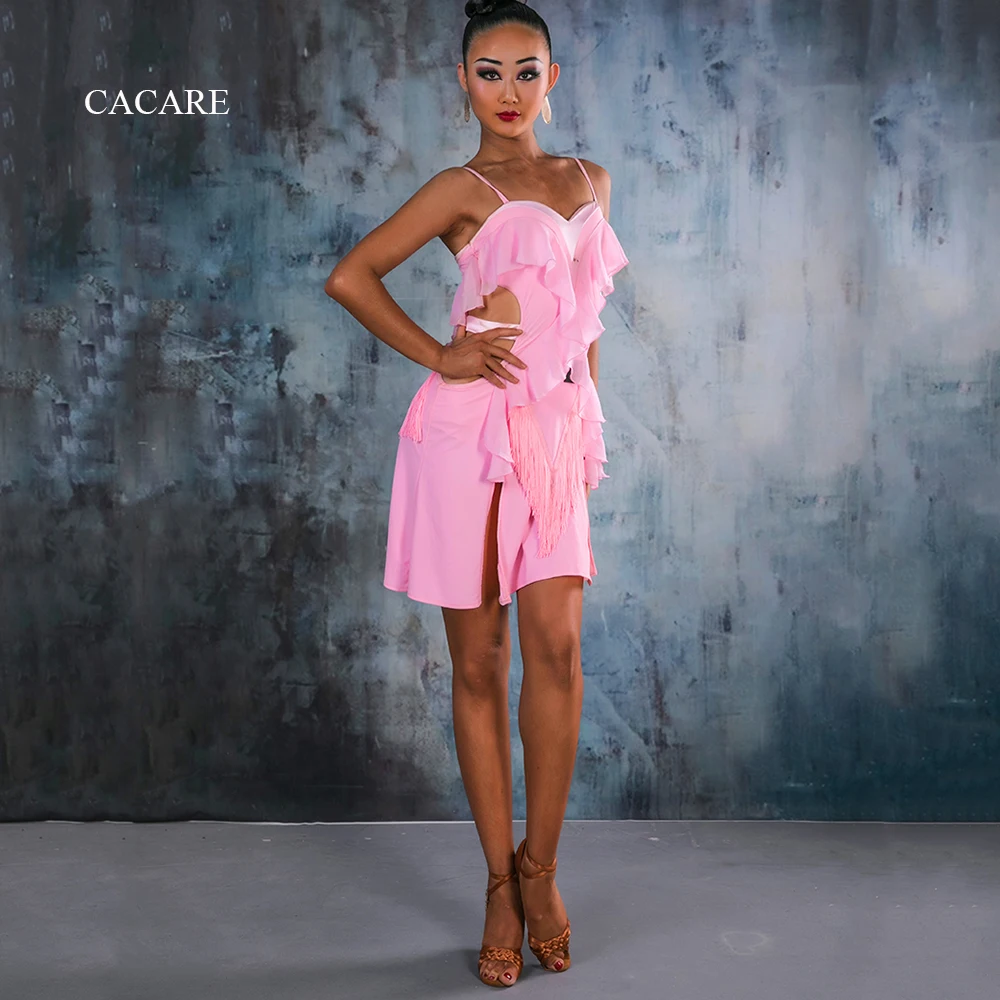CACARE платье для латинских танцев для женщин Распродажа Vestido flecos танцевальная одежда конкурс латиноамериканских танцев платья Танго D0688 бальные