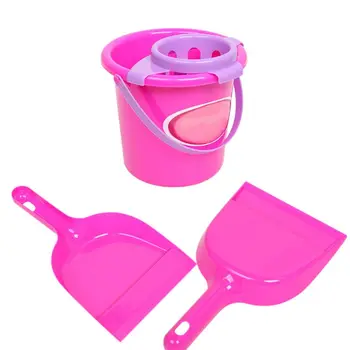 

6Pcs Child Cleaning Sweeping Play Set Mop Broom Bucket Brush Dustpan Kits Kids M89C