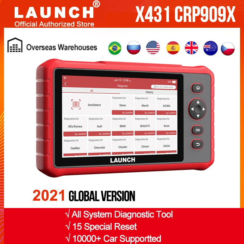 Launch X431 CRP909X obd2 автомобильный диагностический сканер Профессиональный