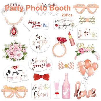 

23Pcs Hen's Night Bride To Be Party Bachelorette Selfie Photo Booth Prop Game Decoration for Wedding Party Supplies BDF99
