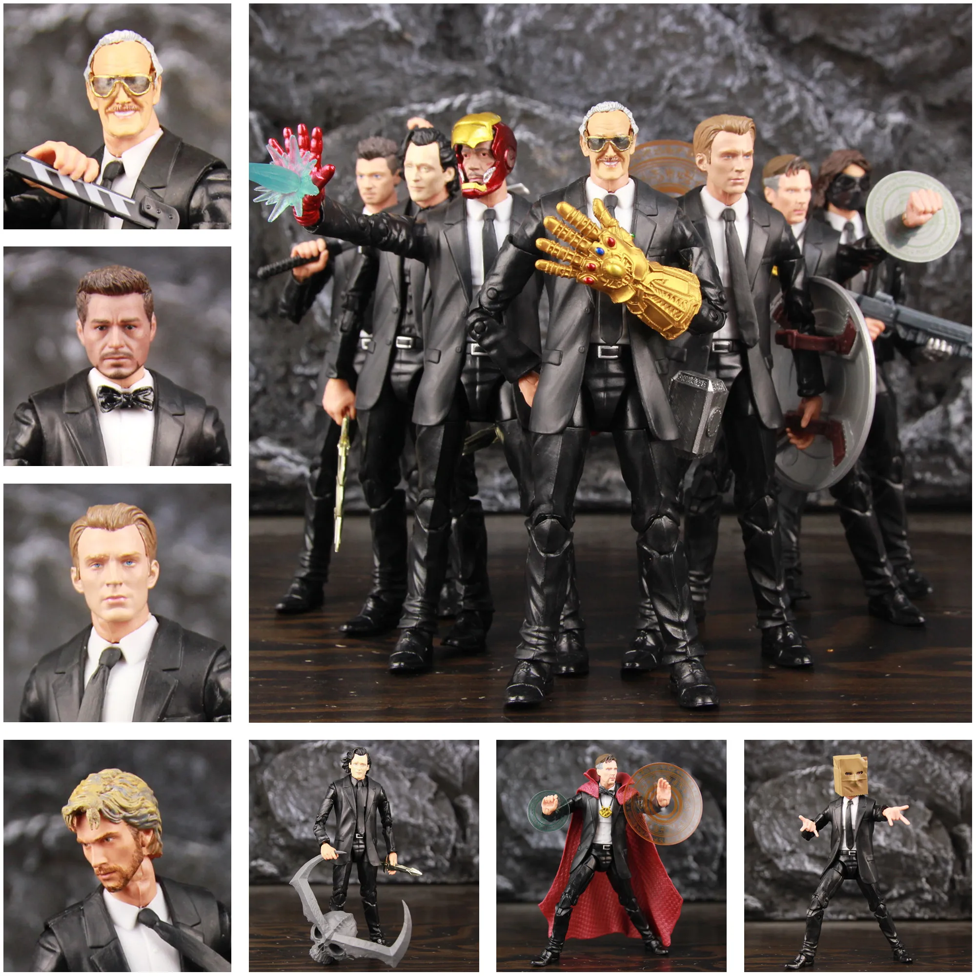 Marvel Father Black Suit 6&quot Action Figure Iron Man Tony Steve Rogers Winter Soldier Loki Surtur Quicksilver Dr. Strang Toys Doll | Игрушки