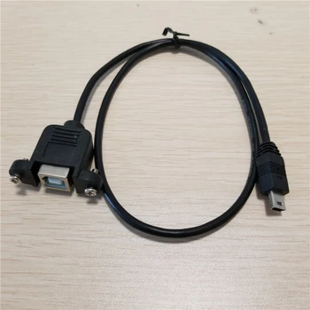 

10pcs/lot Mini USB Type B 5Pin to Printer Port USB 2.0 Type B Male to Female Panel Mount Data Cable 0.5M/19.7inch