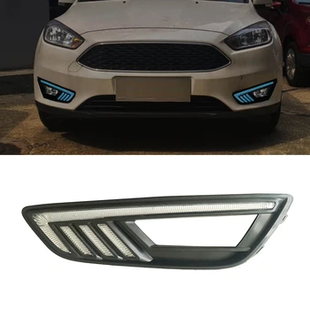 

CSCSNL 1 set LED DRL daytime running lights daylight with turn signal ABS fog lamp Cover for Ford focus 4 2015 2016 2017 2018