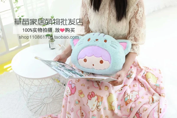 С принтом «Hello кitty» MyMelody Cinnamoroll PomPomPurin маленький Две звезды Подушка Одеяло 2 в 1: складной, стеганый Одеяло Наволочка на диванную подушку, декоративная подушечка
