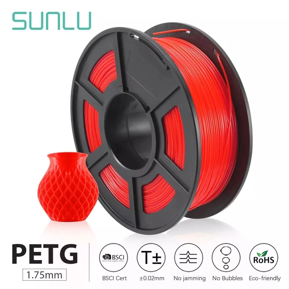 

SUNLU PETG 3D Printer Filament 1.75mm 100% No Bubble PETG 3D Filament Tolerance+/-0.02mm Good For Print Pedant Lamshape 1KG