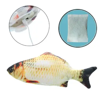 

Electric Fish Shape Catnip Cat Toy Realistic Plush Wagging Fish Interactive Gift