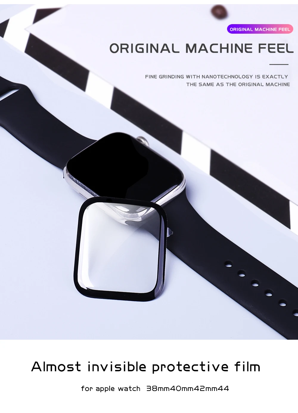 3D пленка из стекловолокна с закругленными краями HD для Apple Watch 5 4 3 2 1 серии, защитная пленка из закаленного стекла для iwatch 38 мм 40 мм 42 мм 44 мм