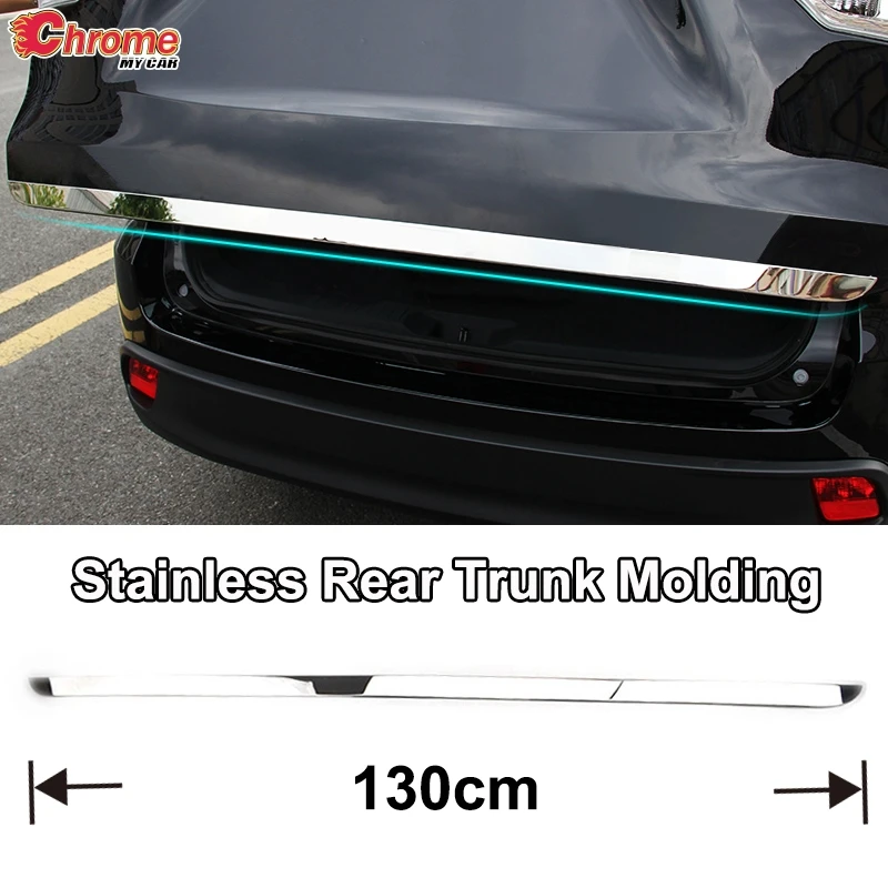 

For Toyota Highlander Kluger 2014 2015 2016 2017 2018 Stainless Rear Trunk Tailgate Door Lid Cover Trim Molding Strip Decoration