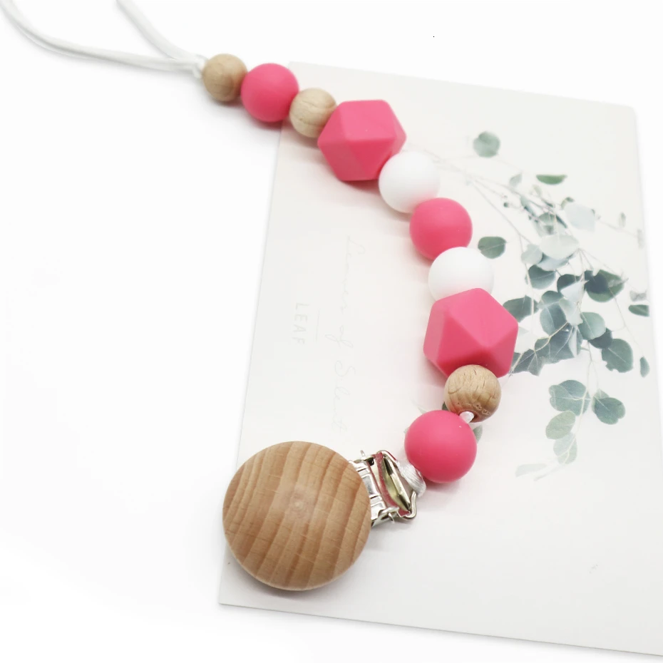 Watermelon red Детские Силиконовые зажимы для соски, пустышка, цепь, BPA бесплатно, силиконовые бусины, красочный держатель для соски, пустышка, зажим для новорожденных, подарок для ребенка - Цвет: Watermelon red