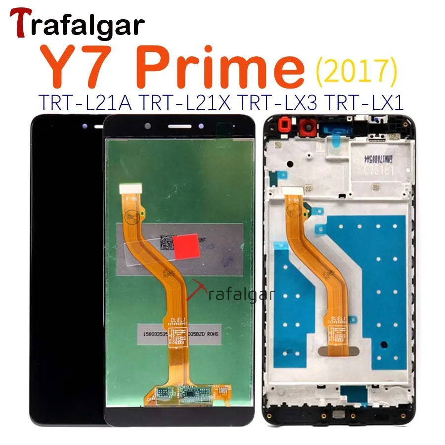 Трафальгар для HUAWEI Y7 2017 ЖК дисплей сенсорный экран Huawei Prime с рамкой TRT L21 LX1 LX2 LX3
