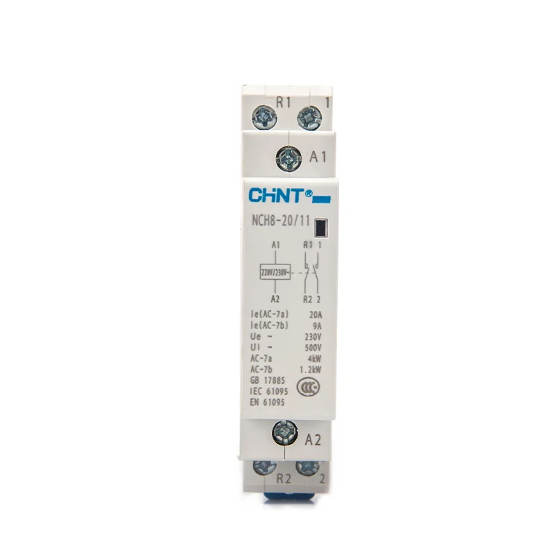 Chint AC Contactor 240V 20A 5060Hz 2 Pole NCH8-20/02 