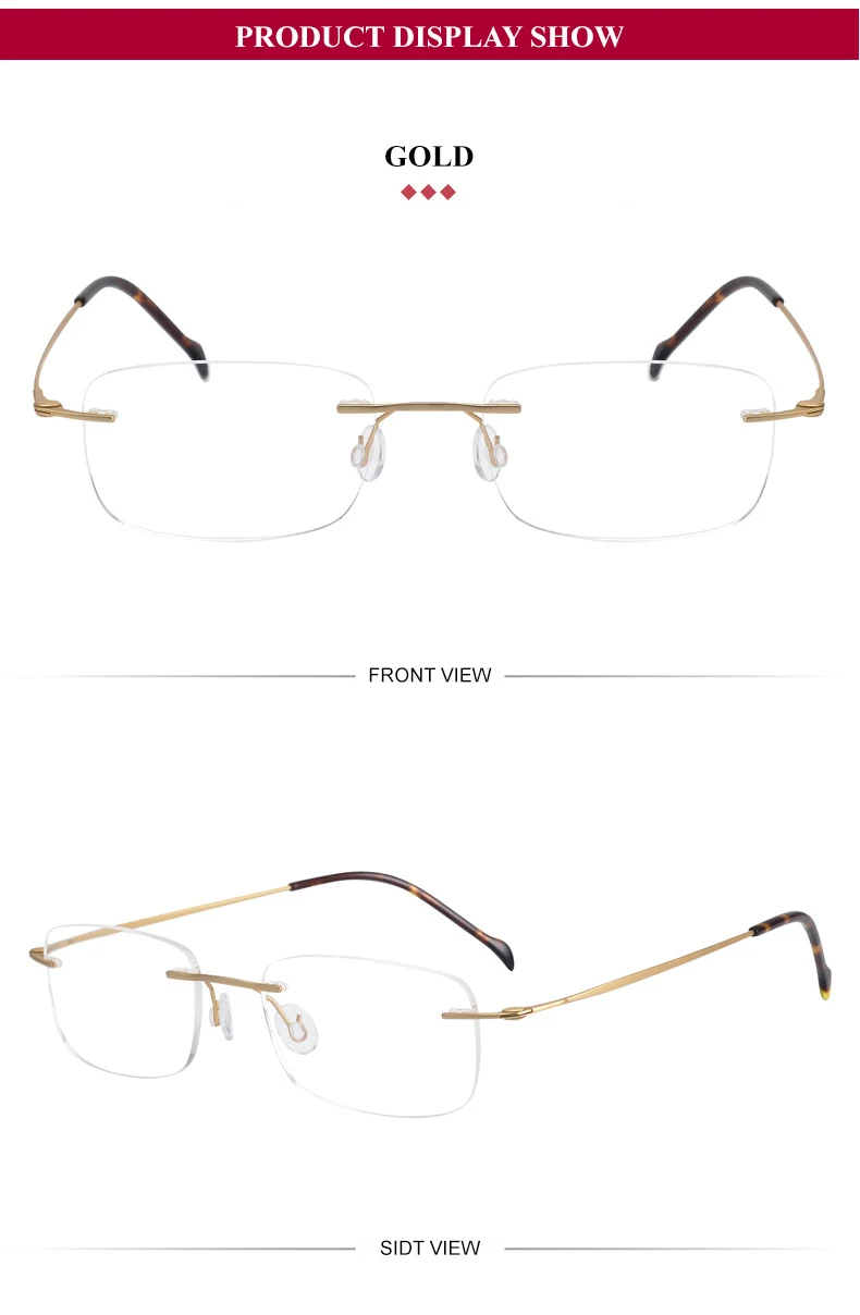 Chashma Women's Rimless Square Titanium Eyeglasses Lifestyle Image