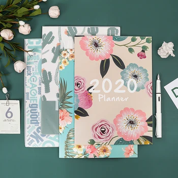 

Agenda 2020 16 sheets Vintage Monthly Plan 2020 A4 Fall Notebook Cute Novelty Journal Stationery School Office Supplies