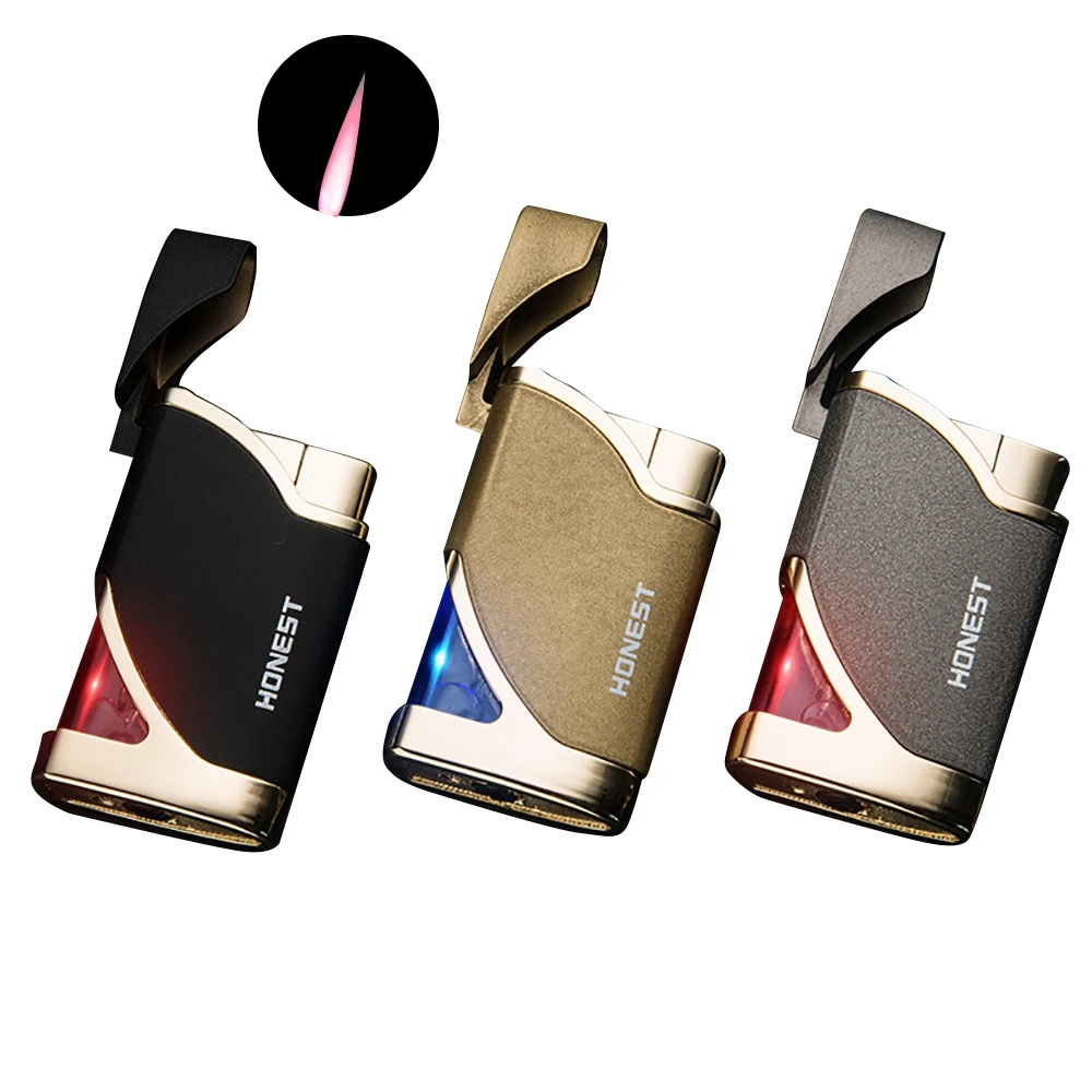 

Honest Torch Singel jet Flame cigar Lighter Windproof Refillable Butane Lighter Adjustable With shiny light