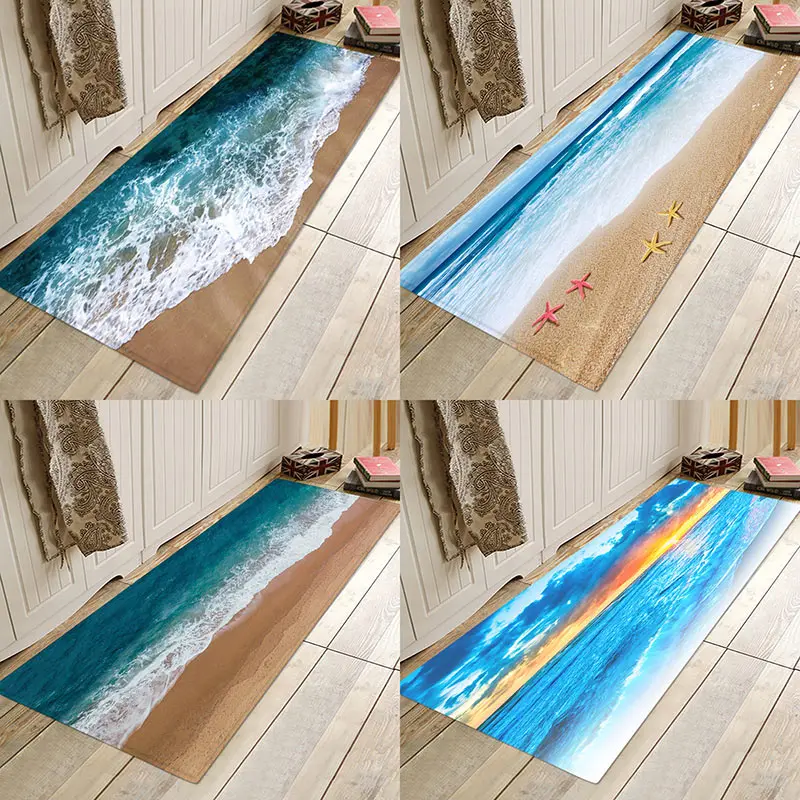 Красивый пляжный красивый пляжный фланелевый домашний коврик на пол в ванной подстилка-кровать