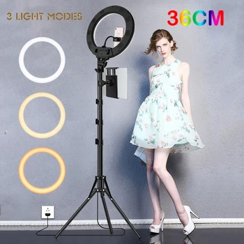 

14inch Video Light Touch Dimmable LED Selfie Ring Light USB ring lamp Photography Light With Tripod Stand To Make TikTok Youtube