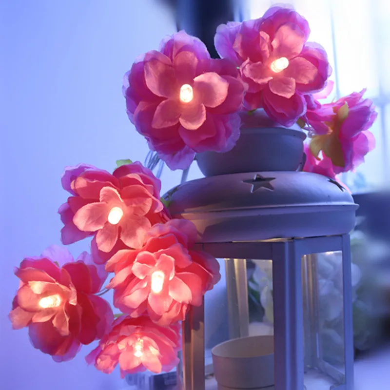 PheiLa Flower String Lights Fairy Garland Flower Lamp Battery Operated for Christmas Hanging Indoor Bedroom Window Wedding Decor pheila chrysanthemum string lights flower fairy hanging lamp battery operated for indoor wedding birthday party decoration