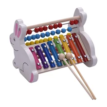 2-в-1 Деревянные 8 нот Ксилофоны колокольчики счеты бусины Ранние обучающие игрушки Музыкальный ударный инструмент подарок