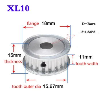 

XL D Type Hole Timing Pulley Without Step Synchronous Wheel With Screw Belt Width 11mm 10T 12T 14T 15T