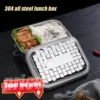 New Lunch Box 304 Top Grade Stainless Steel Silicone Seal Ring Leakproof Bento Box 1000/1400/1900ml Snacks Containers 4