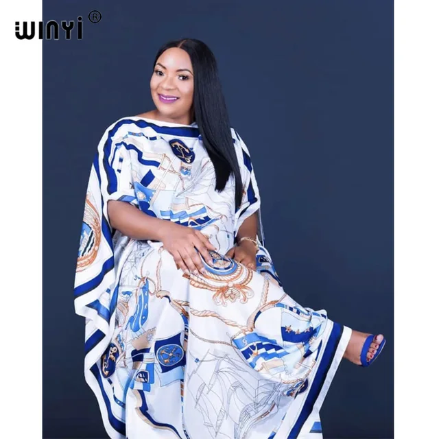 Africa Fashion Blogger Recommend Popular printed Silk Kaftan Maxi dresses Loose Summer Beach Bohemian kaftan long dress for lady 25