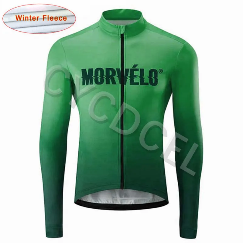 Morvelo мужские флисовые Теплые майки с длинным рукавом для велоспорта Mtb Одежда для велоспорта