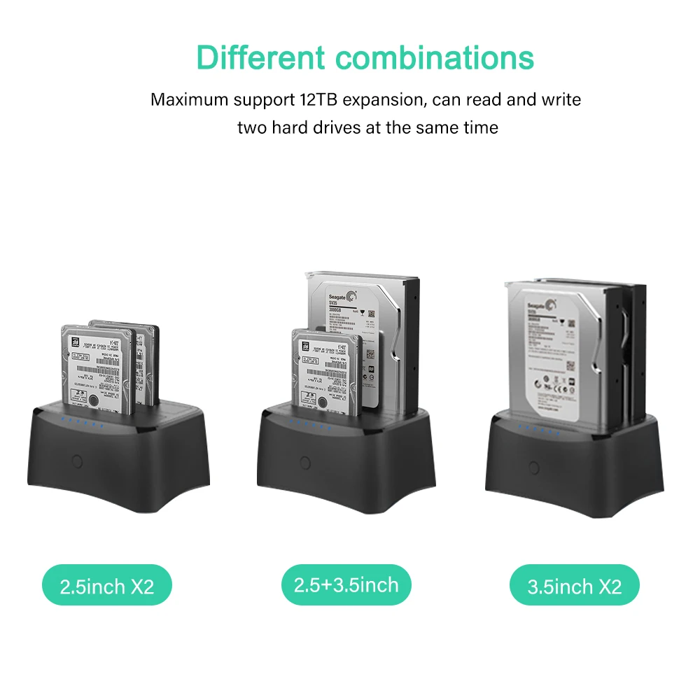 Wavlink SATA HDD док станция USB 3 0 жесткий диск Корпус для 2 5/3 5 дюйма SSD Dual Bay до USB3.0 чехол