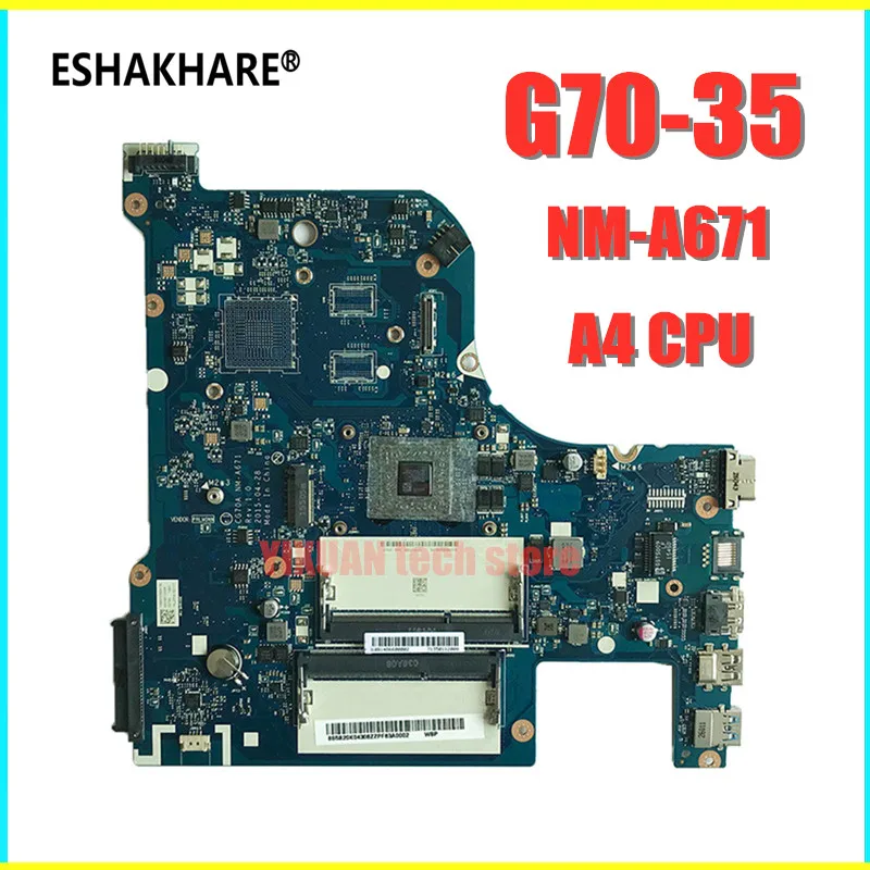 

CG70A NM-A671 motherboard For Lenovo G70-35 Laptop Motherboard AMD A4-6210U A6-6310U Free Shipping Brand New !!! 100% tested