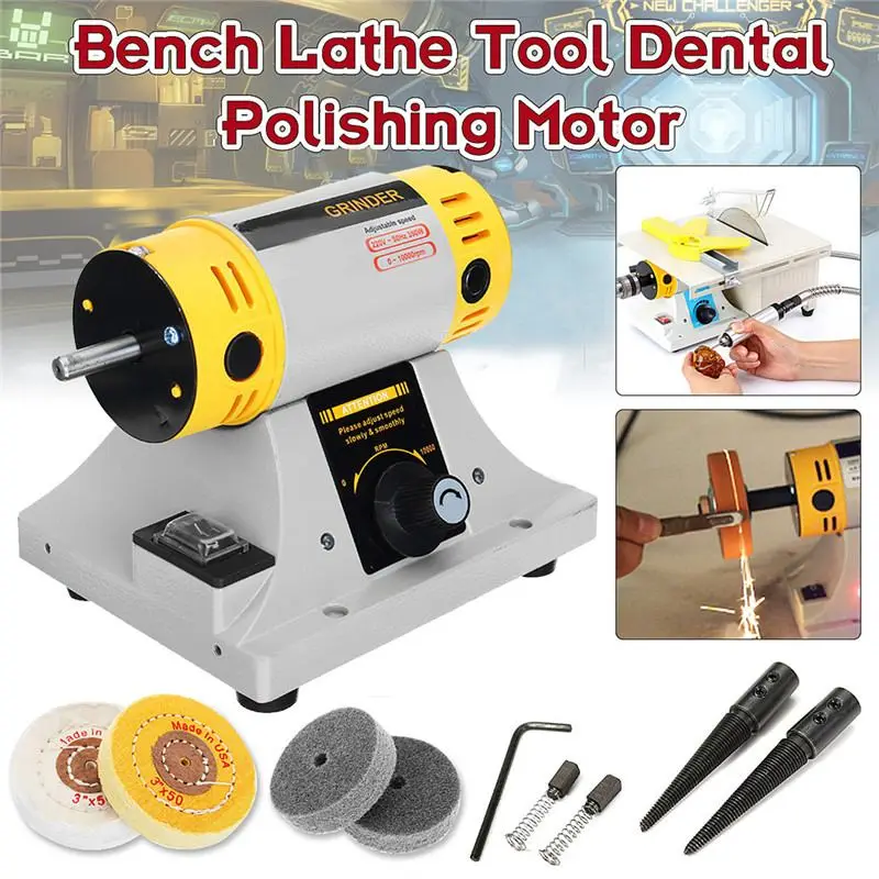 

350W Adjustable Speed Mini Polishing Machine For Jewelry Motor Tool Lathe Grinder Kit US/EU Plug Polisher