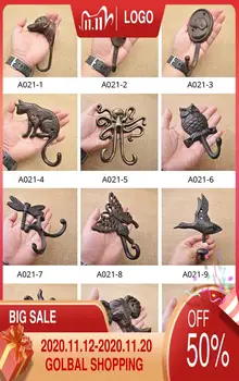 

Metal Wall Hooks Vintage Rustic Cast Iron Nautical Anchor Design Key Coat Rack Decorative Mounted Antique Shabby Chic