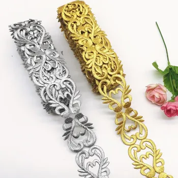 

YACKALASI 3 Yards Gold Embroidered Lace Diy Cosplay Costume Braid Appliqued Lace Ribbons 3cm-4cm Wide