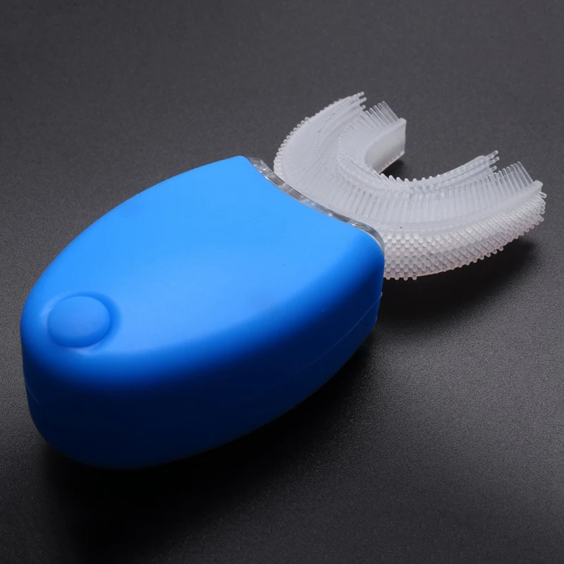 360 Degrees U Type Automatic Electric Toothbrush High Frequency Ultrasonic Vibration Blue Light Whiten Teeth Silicone Brush Head 360 Degrees U Type Automatic Electric Toothbrush High Frequency Ultrasonic Vibration Blue Light Whiten Teeth Silicone Brush Head