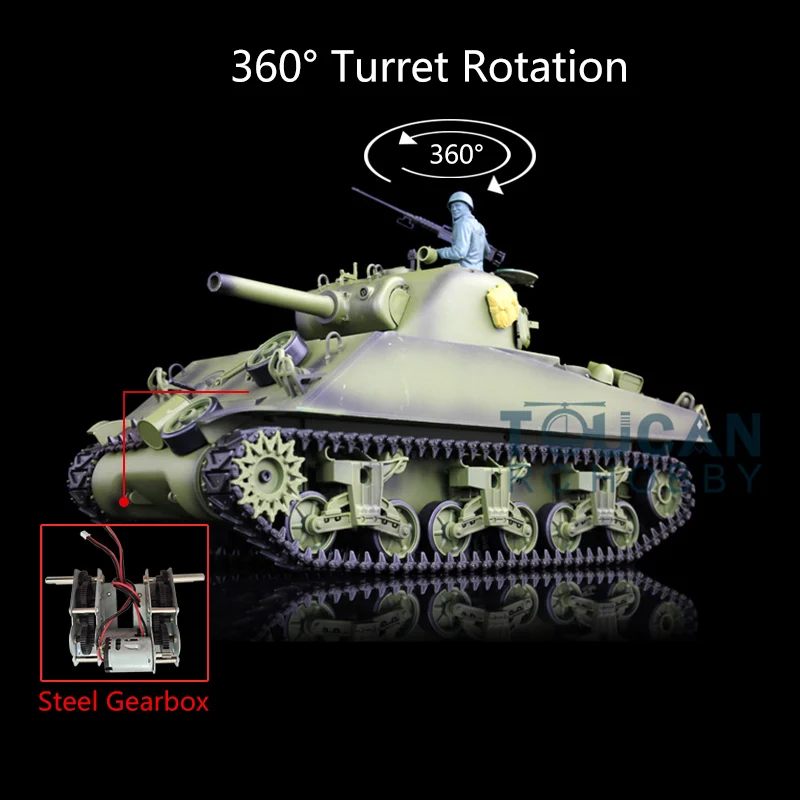 Henglong 1/16 TK 6 0 S инфракрасный боевой пластик M4A3 Шерман RC Танк 3898 360 турель стальной