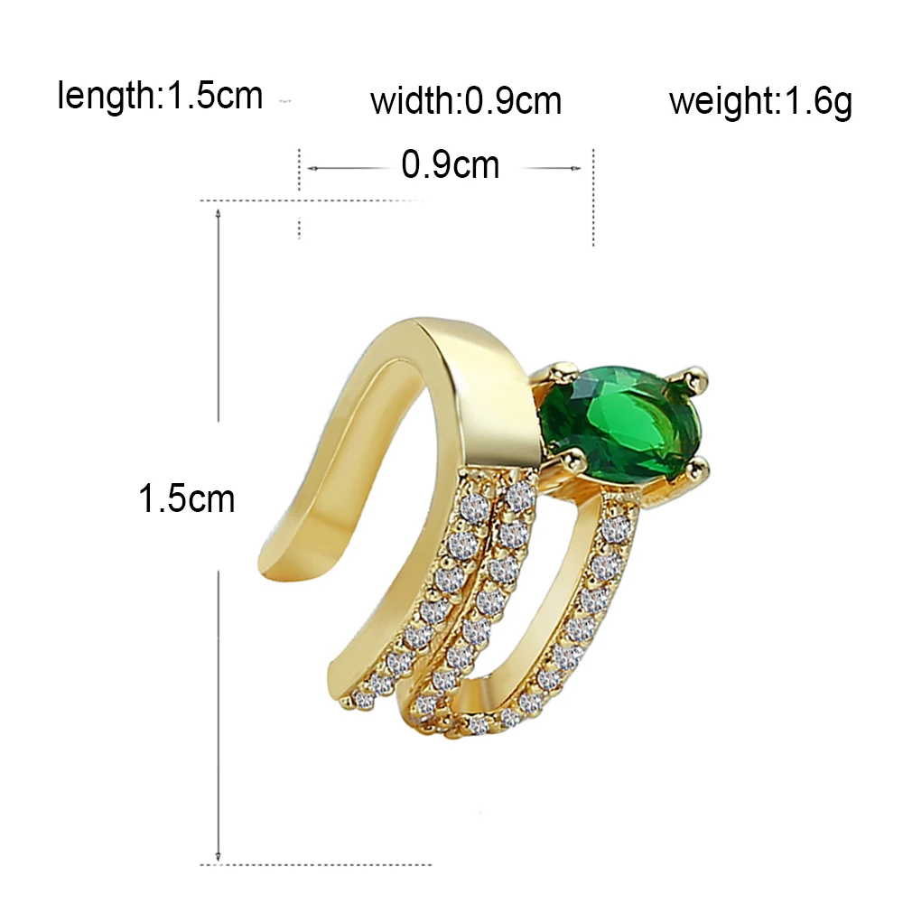 Ear Clip Earrings Clip Earrings Ear Clip Ear Accessories INS 1 Pcs Premium Snake Design Colorful Micro Pave CZ Ear Clip Non pierced Earrings For woman Ear Jewelry