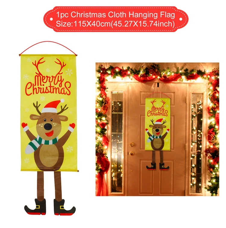 PATIMATE, Рождественский тканевый подвесной флаг, рождественские украшения для дома, рождественское подвесное украшение,, рождественские подарки, год - Цвет: Hanging Flag 5