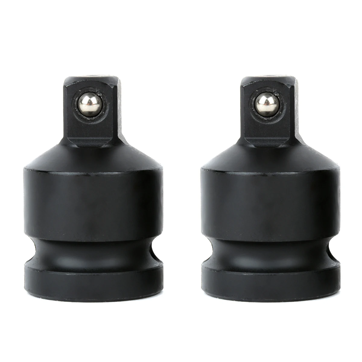 2PCS 1/2 to 3/8 Pneumatic Sleeve Adapter Head Adapter Socket Black Chrome-molybdenum Steel Reducers Air Impact Adapters